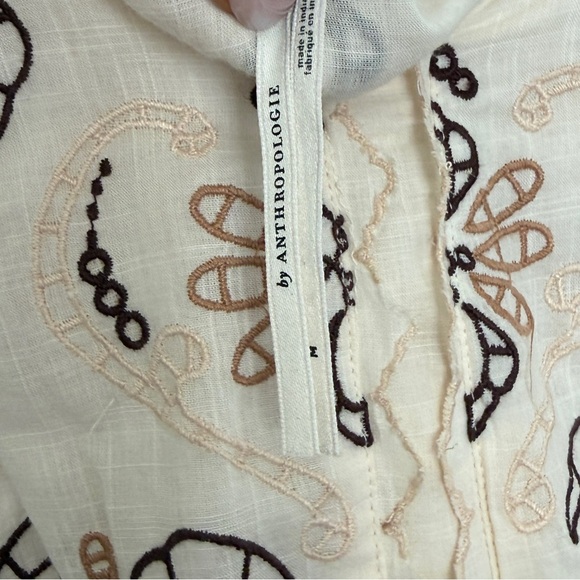 By Anthropologie Eyelet Embroidered Boho Fairycore Blouse - Picture 7 of 9